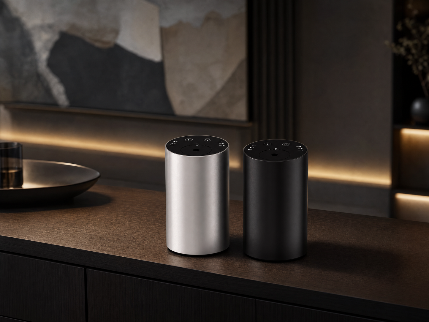 WELLMEDICA SOUL Mini Compact CAR Diffusor zuhause auf Sideboard
