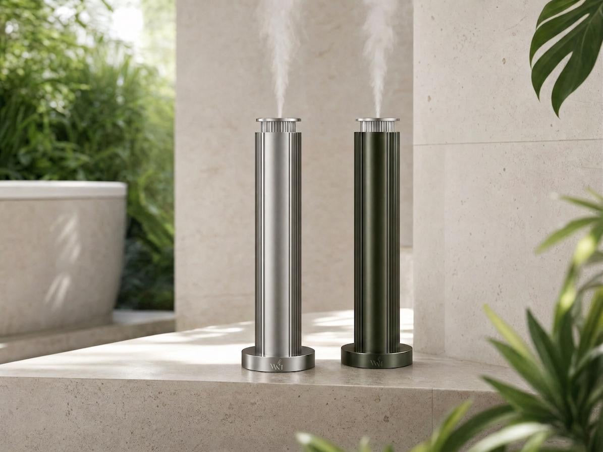 WELLMEDICA SOUL Fluted Steel Diffusor silber und waldgruen