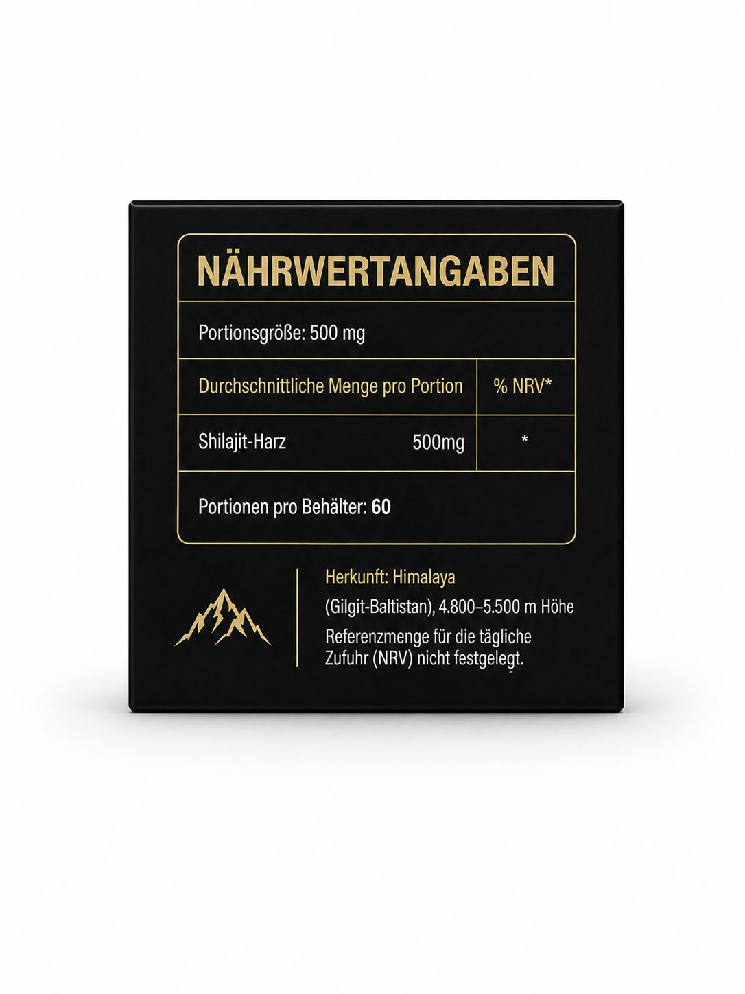 Shilajit – Nährwertangaben